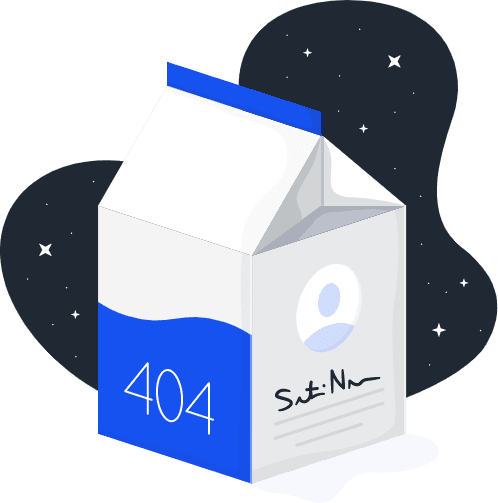Graphic of a milk carton indicating a 404 error occurred